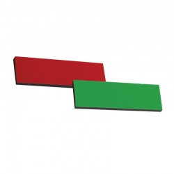 Rectangle magnétique Rouge/Vert - 25 x 10mm - Lot de 20