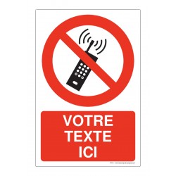 P013 - Téléphone interdit + Texte