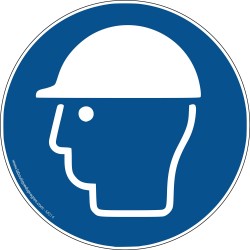 Pictogramme Port du casque de protection obligatoire M014